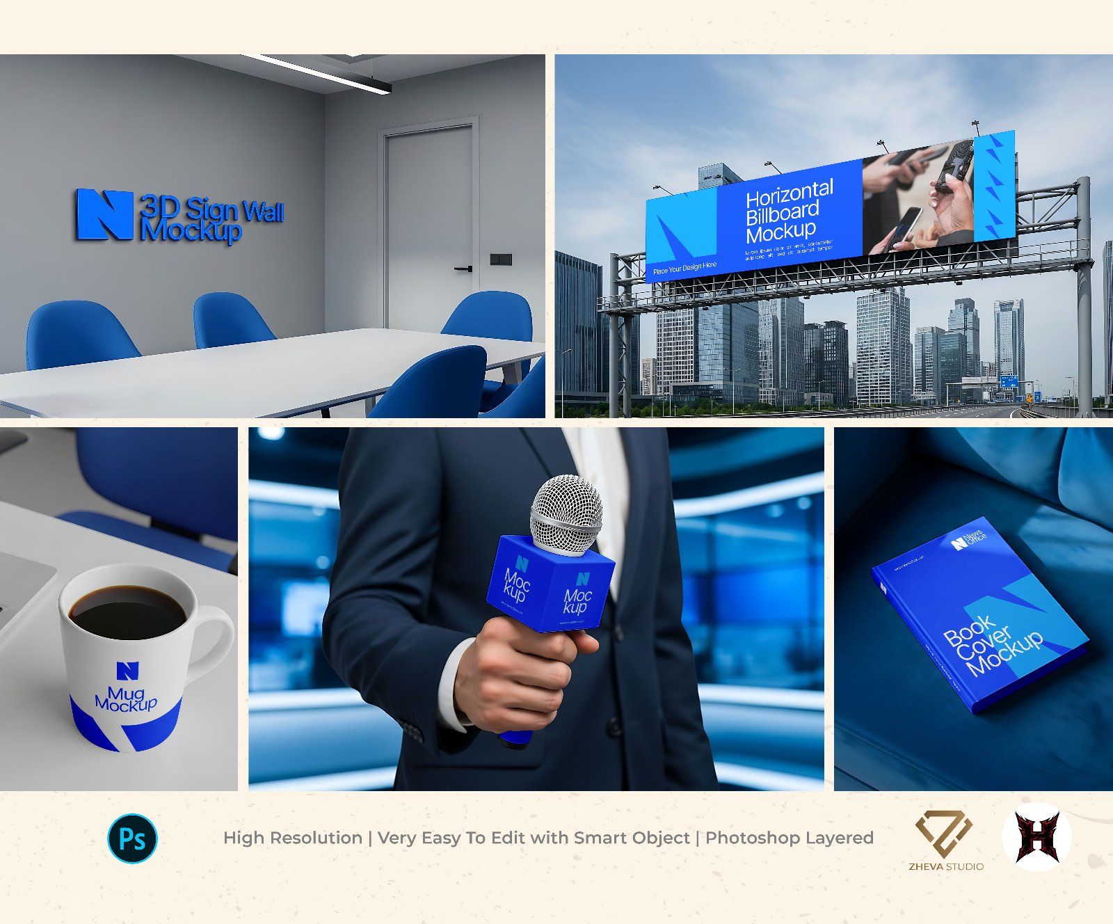 Premium Branding Office News Building Mockup