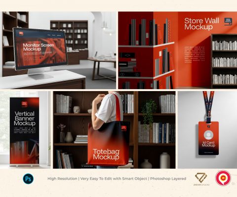Premium Branding Book Store Mockup