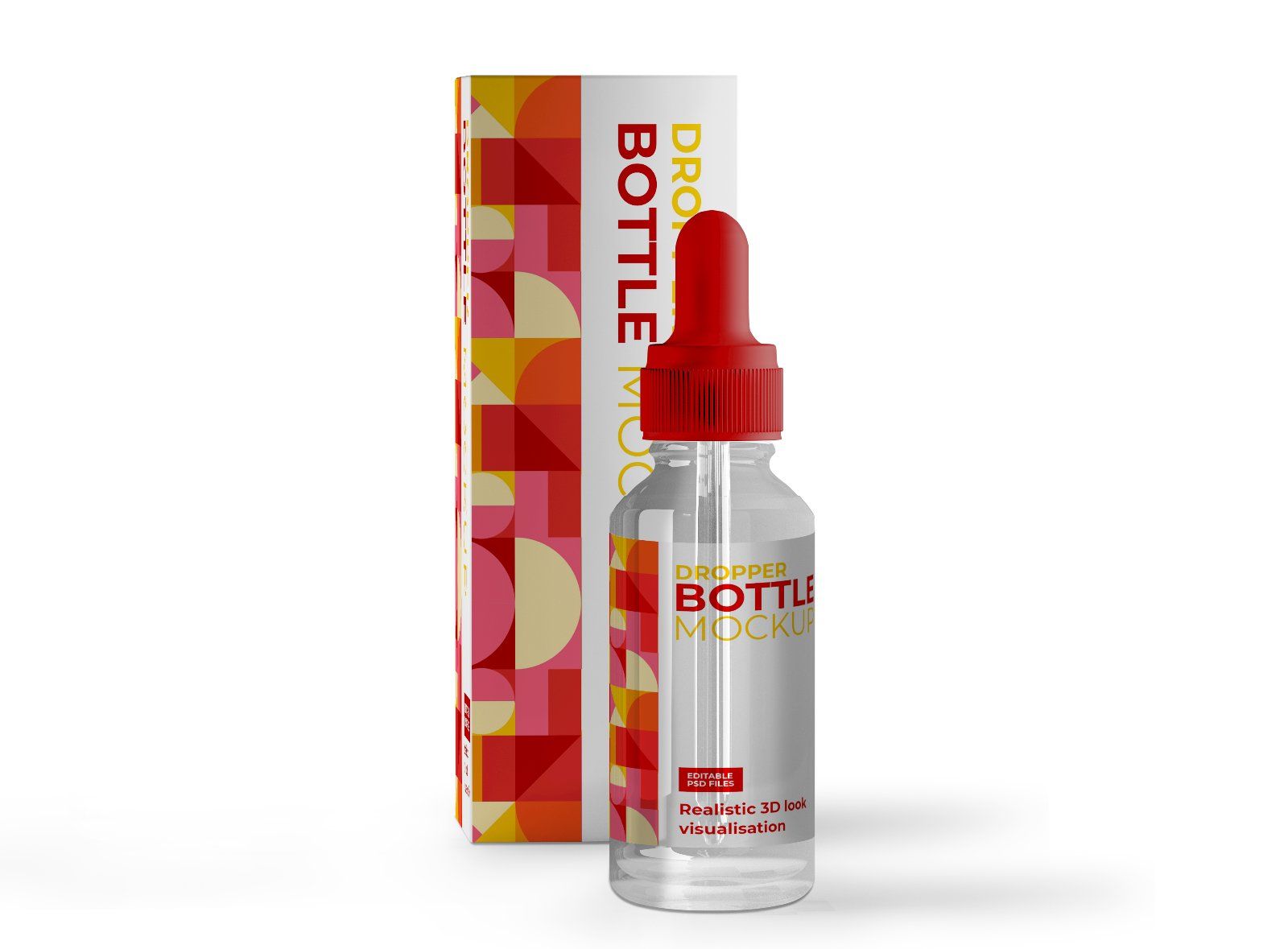 Dropper Bottle with Box Mockup Set