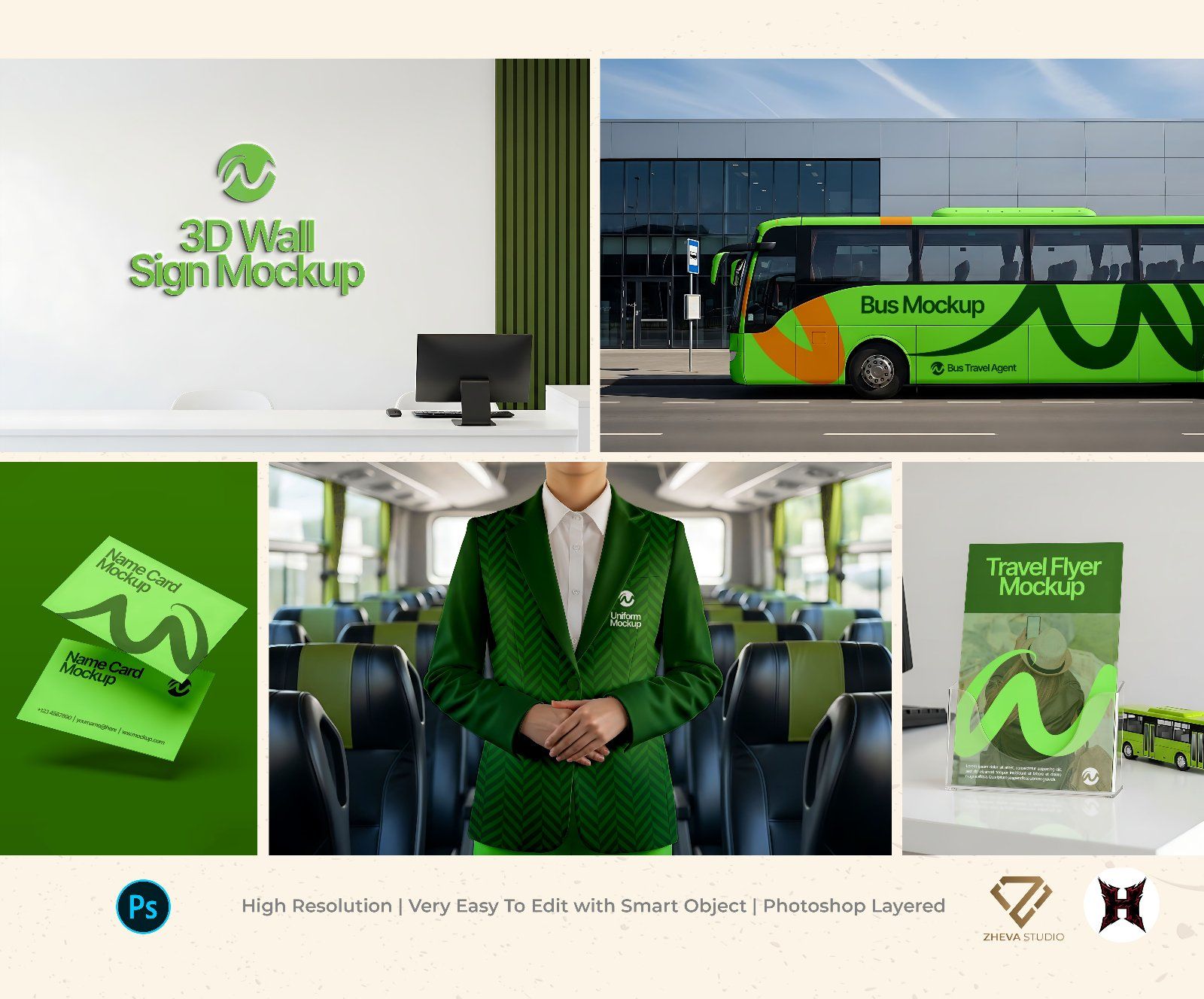 Premium Travel Bus Mockup