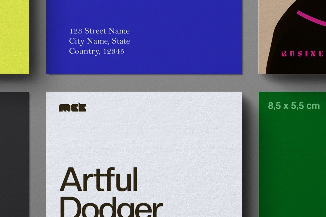 Business Card Mockup – Vertical 8.5 × 5.5 cm (8 Objects)