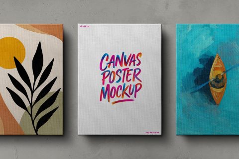 Canvas Mockup Set 12 x 16 in (3 Objects)