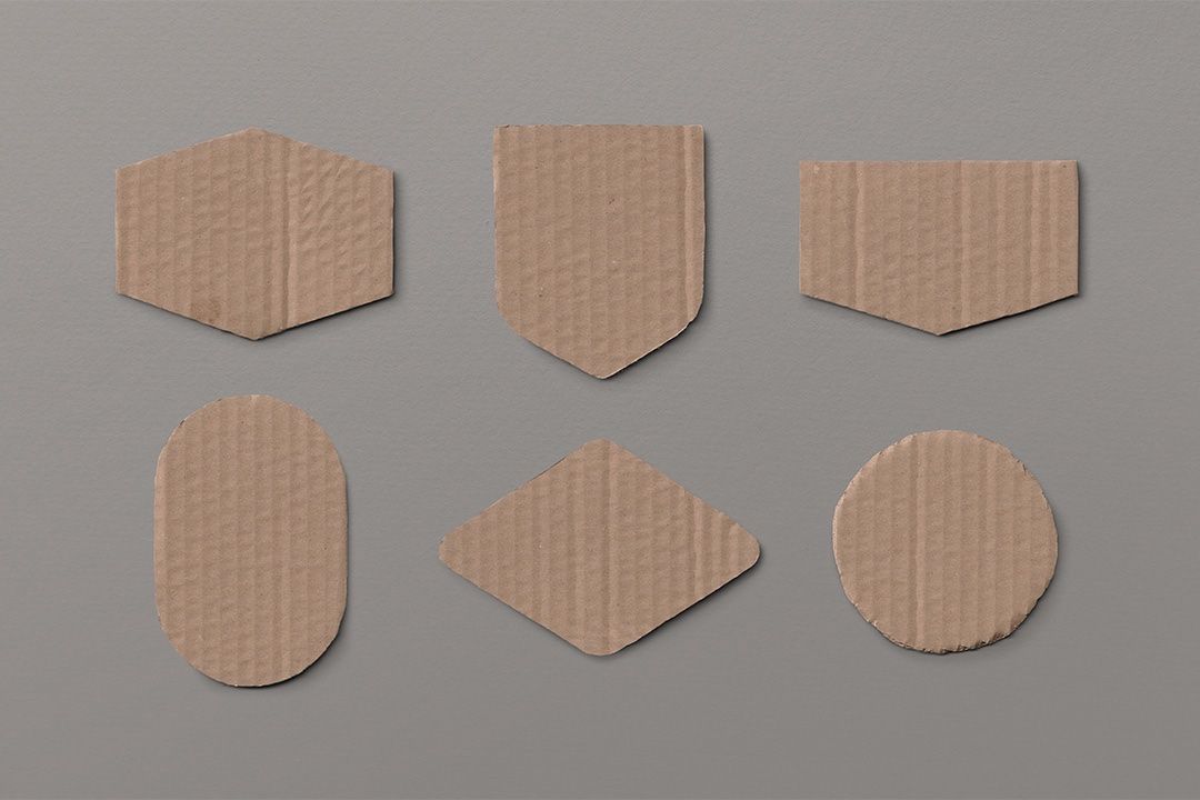 Cardboard Badge Mockup Set (6 Objects)