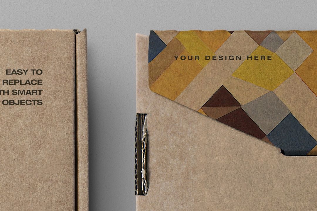 Cardboard Mailer Box Mockup (2 Objects)