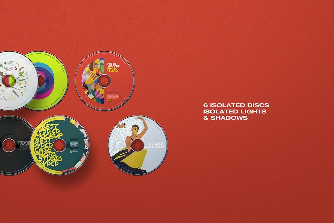 CD Disc Mockup Set (6 Objects)