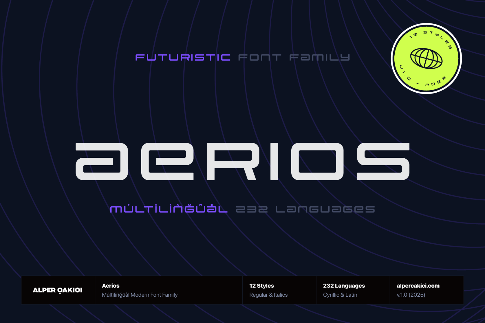 Aerios – A Futuristic Geometric Typeface