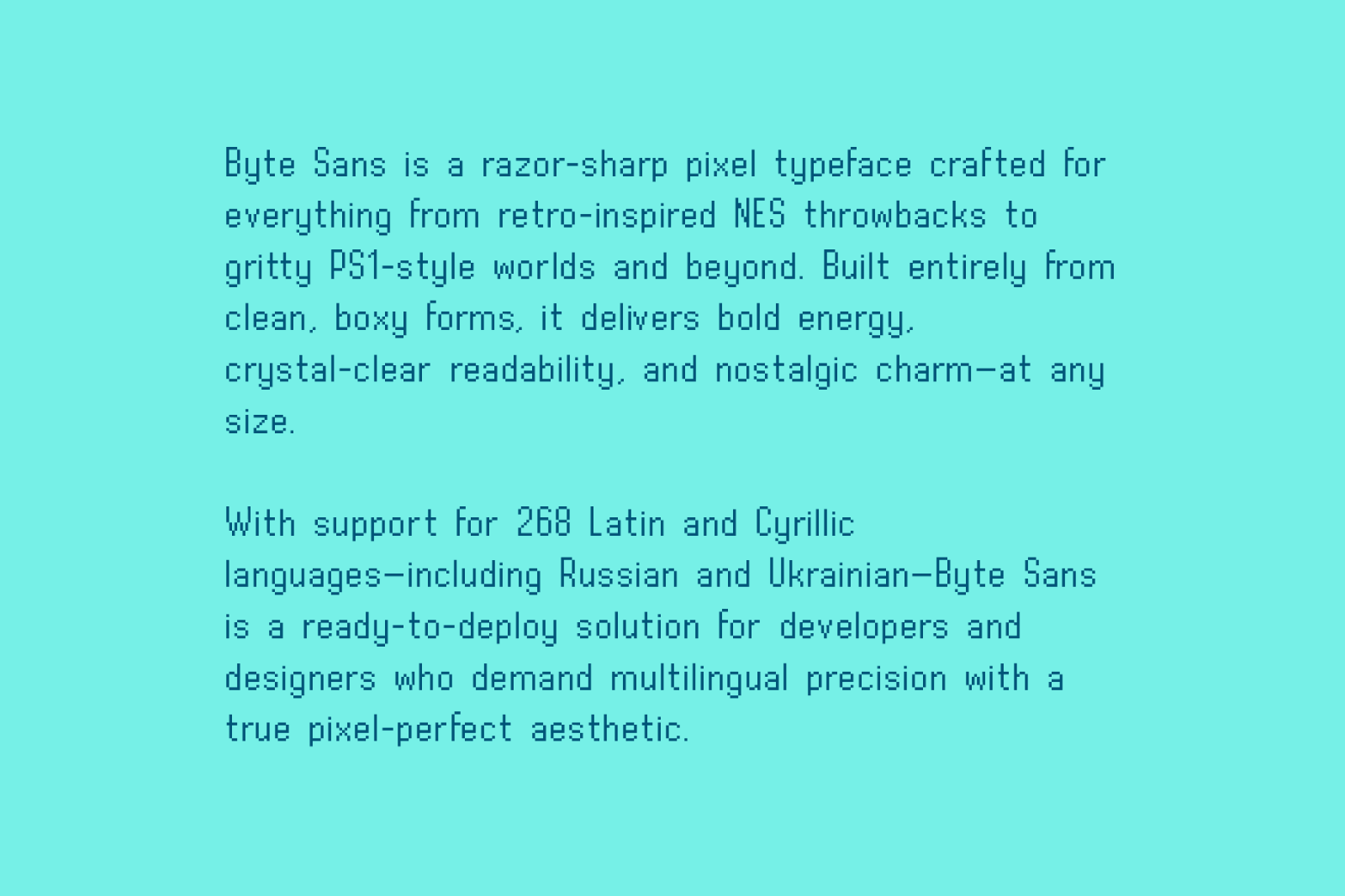 Byte Sans – Retro Pixel Font Family