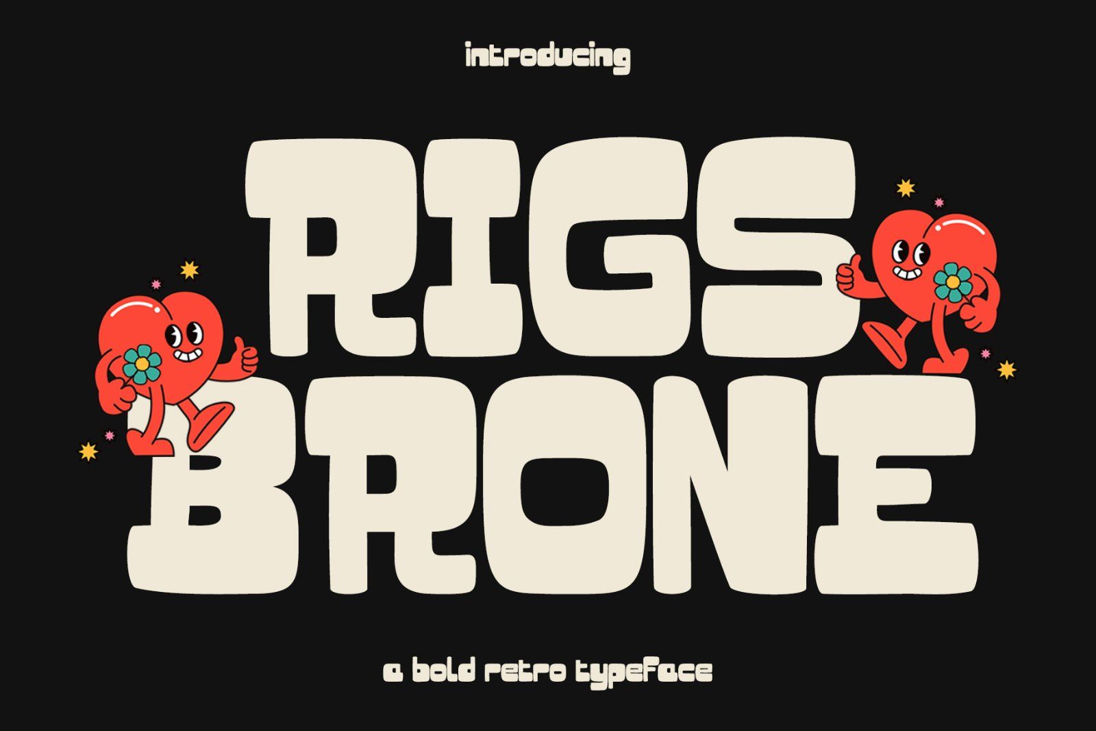 Rigs Brone | Retro Vintage Font