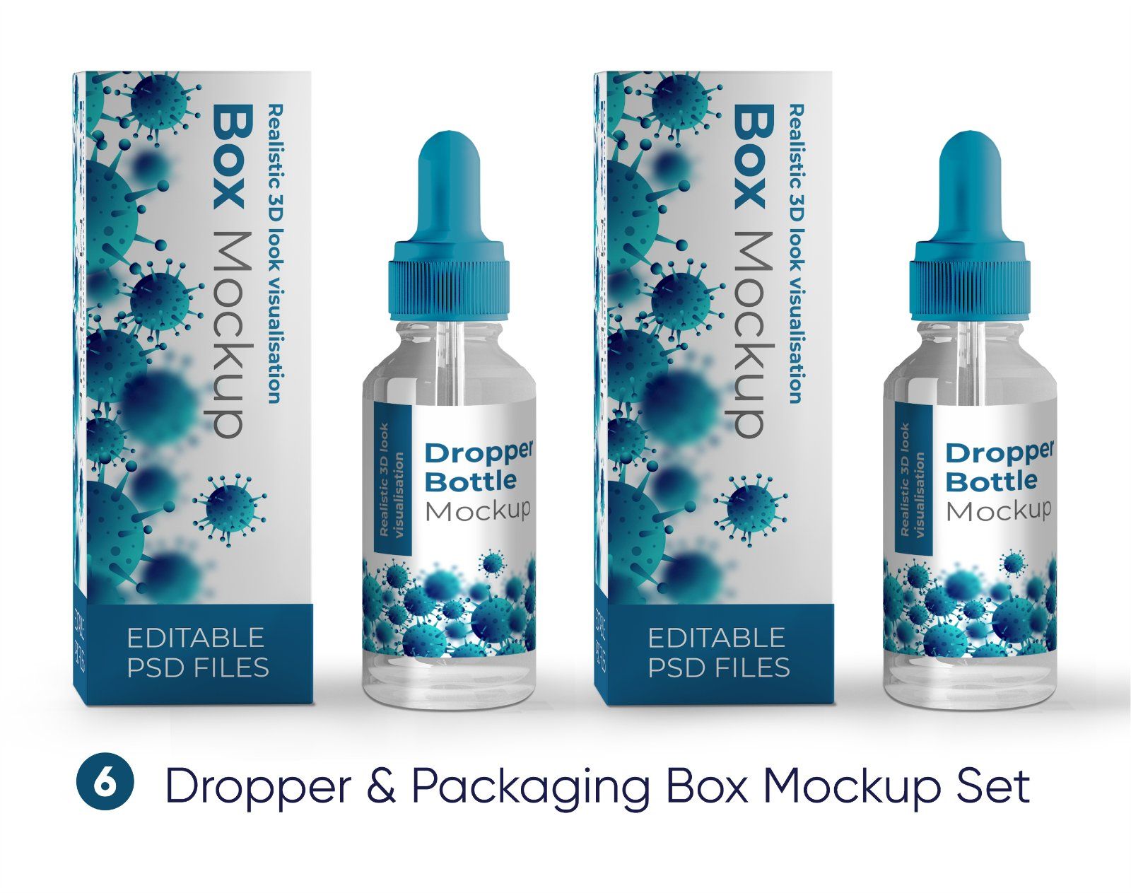 Dropper Bottle with Box Mockup Set