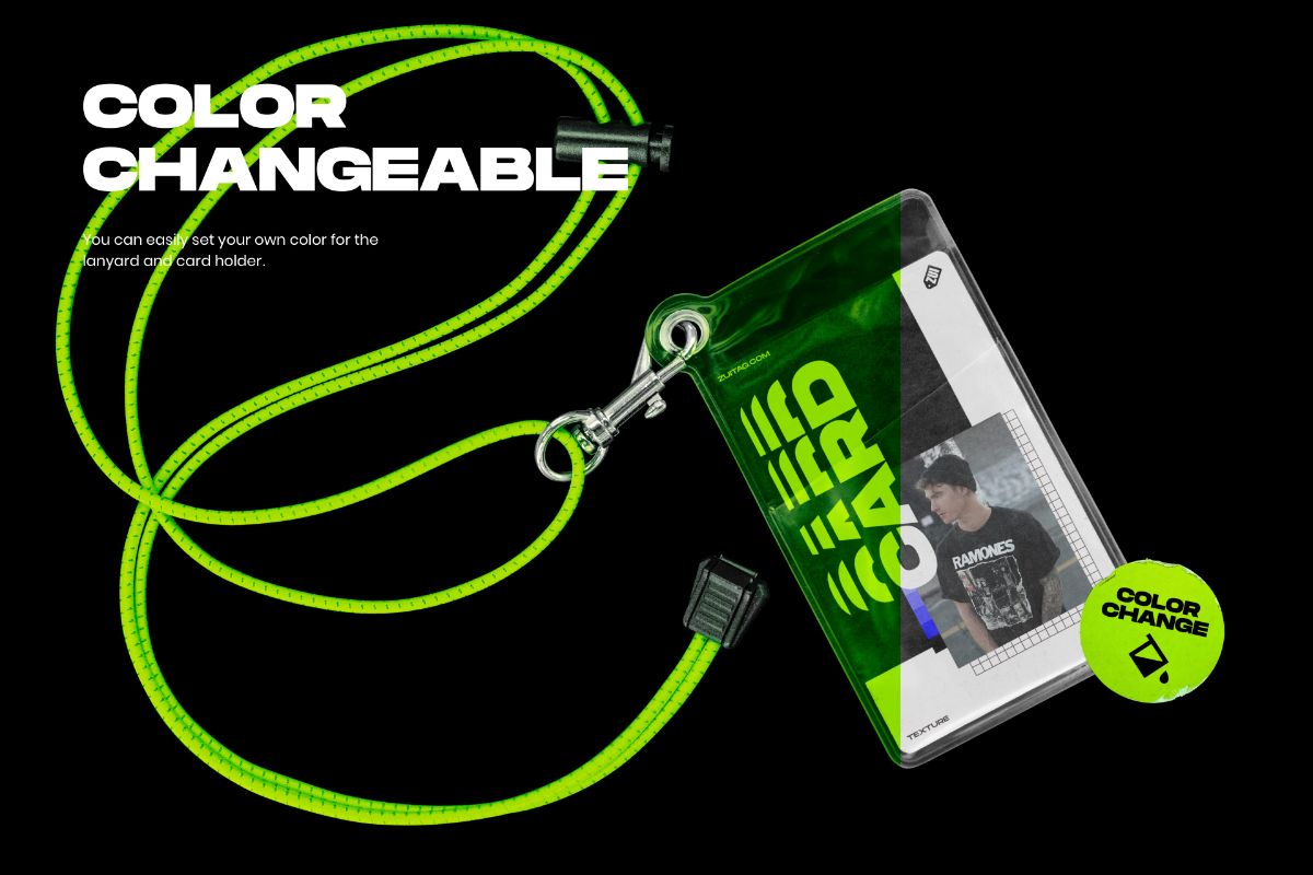 plastic ID Card & Lanyard Mockup