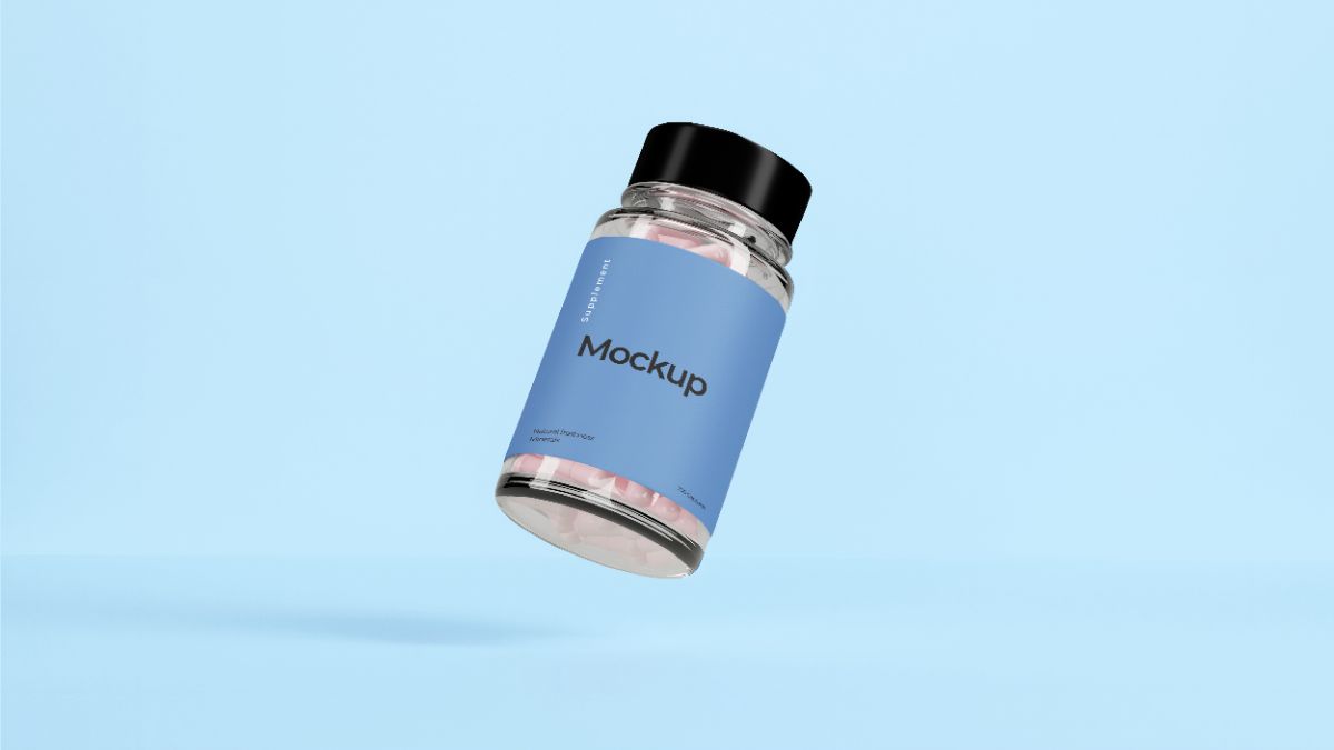 Supplement Bottle Mockup