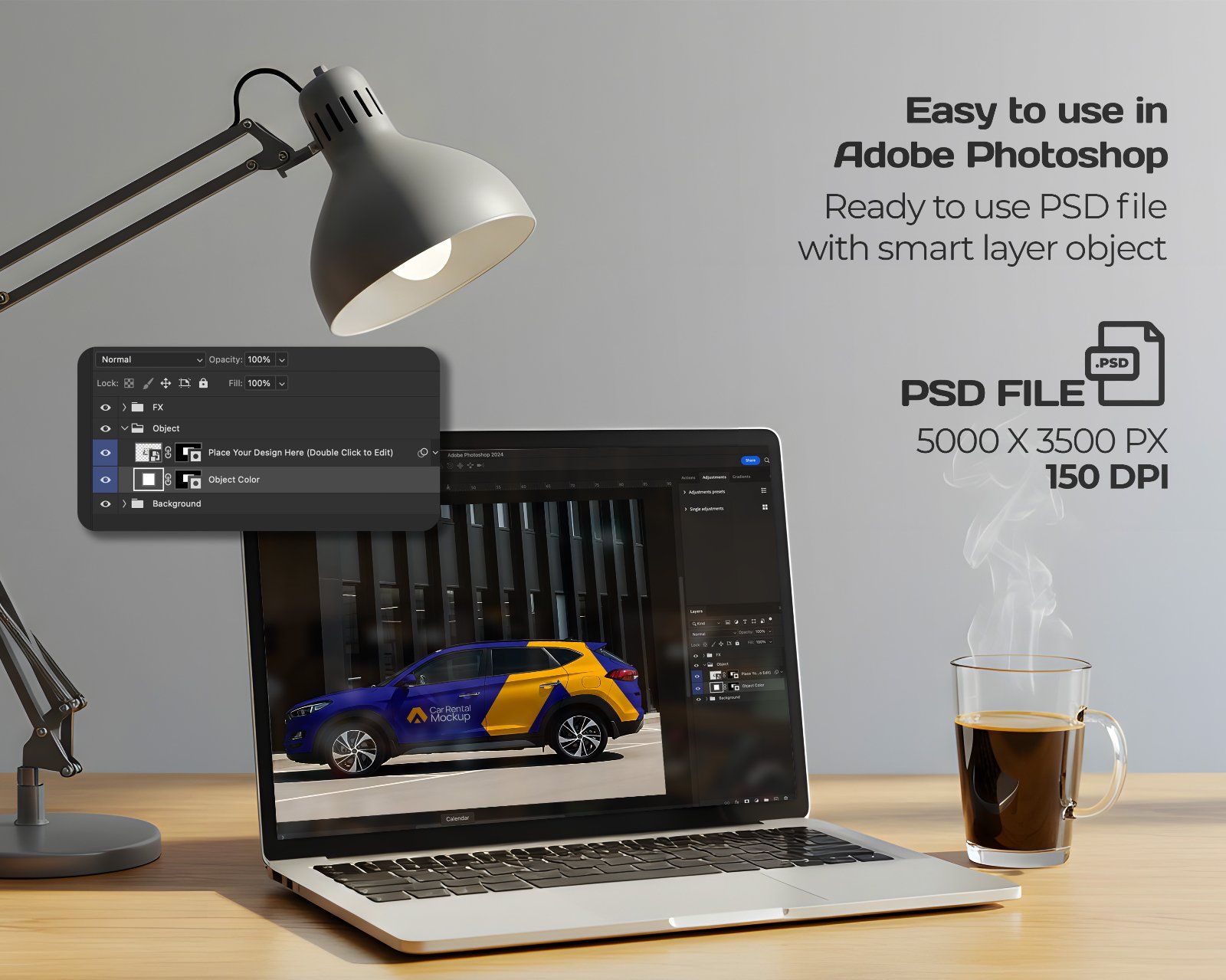 Premium Car Rental Branding Mockup