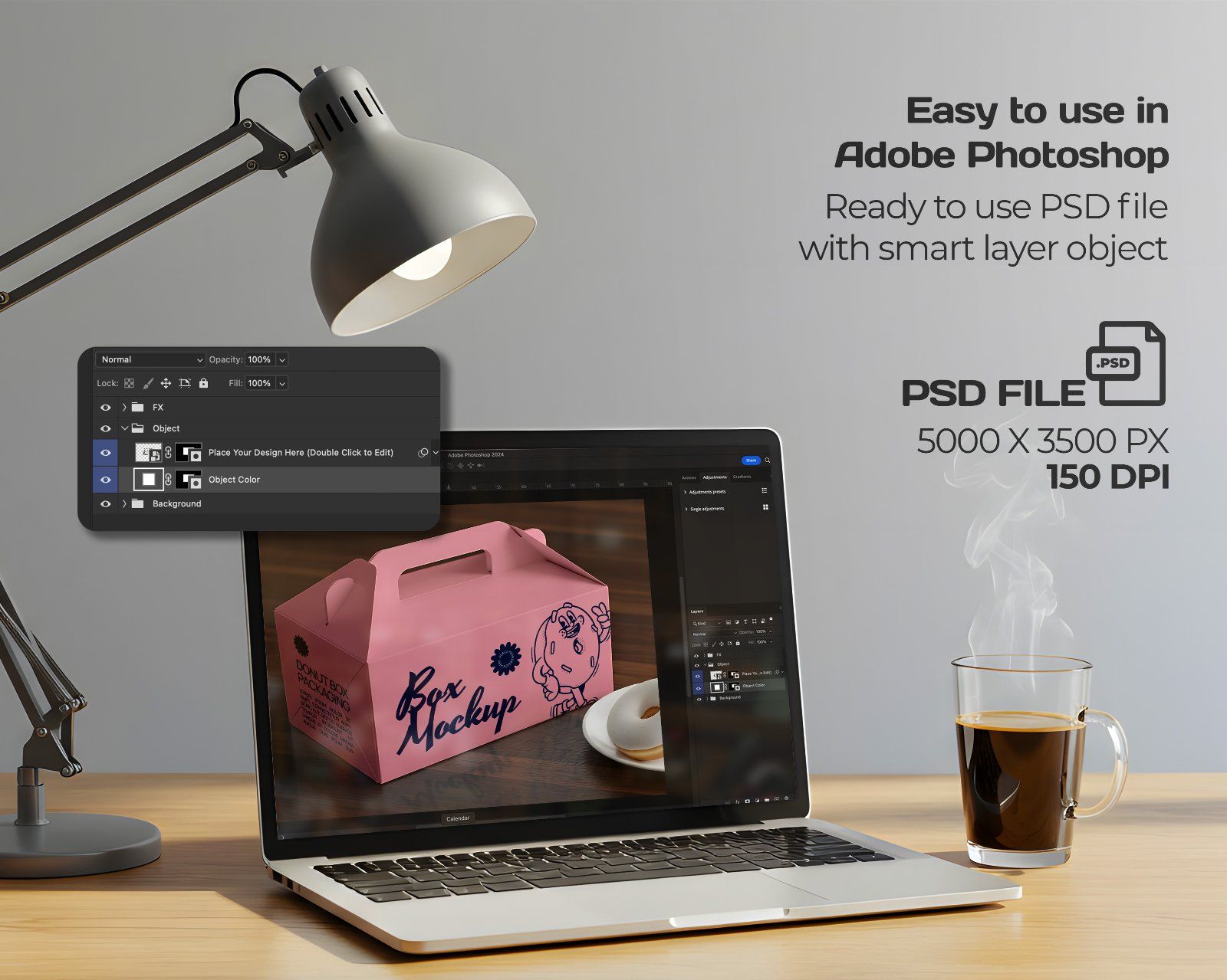 Branding Mockup Donut & Coffee Shop PSD – Cafe Scene Templates for Packaging, Cups, and Menu Design