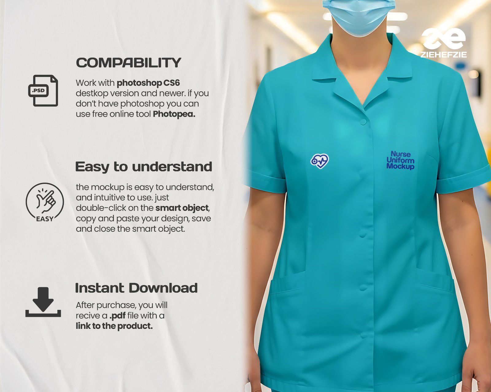 Hospital Mockup Bundle Vol.2 – Medical Branding PSD Pack (Ambulance, Nurse Uniform, Medicine Bottle,