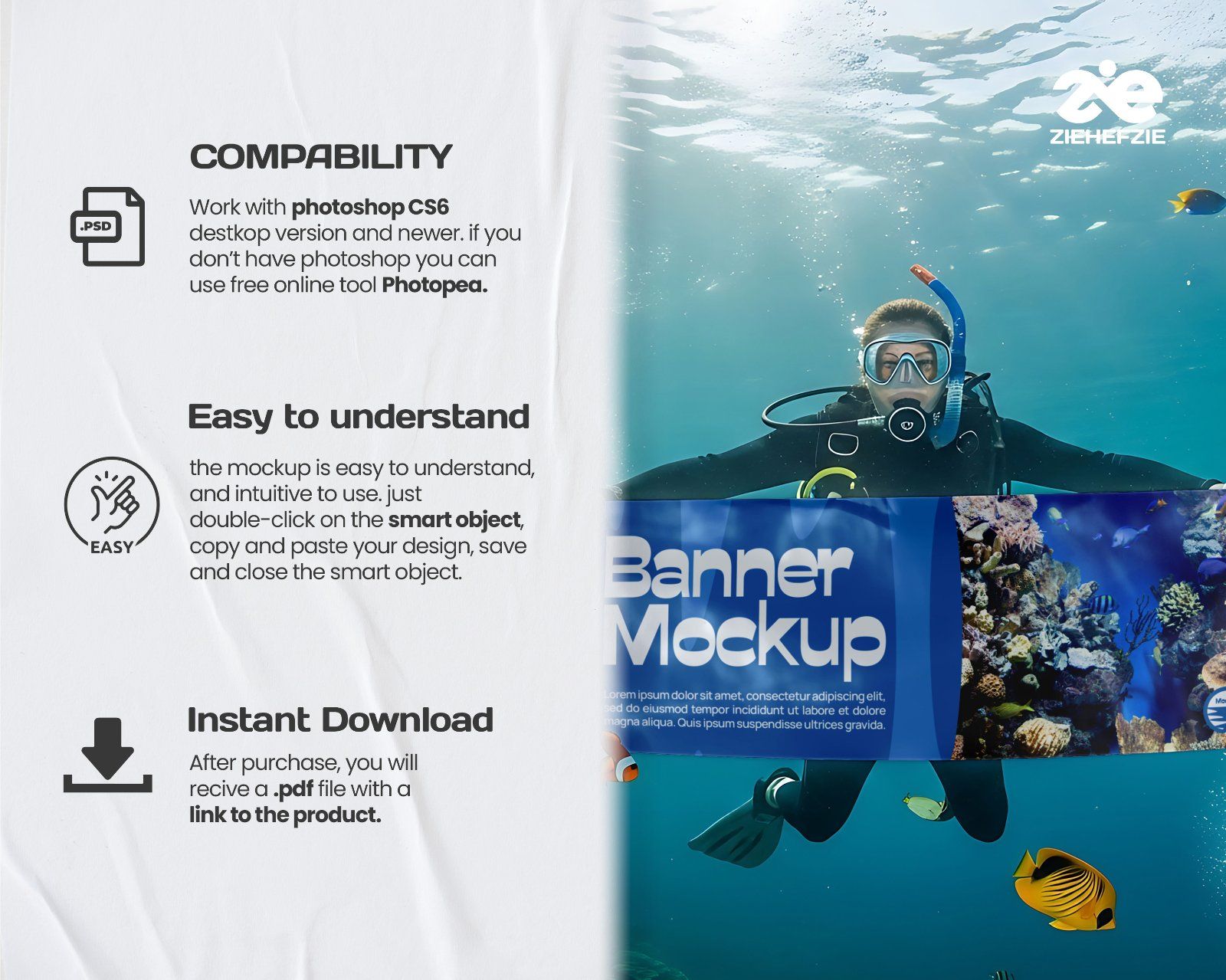 Marine Aquarium Mockup Bundle – 15 PSD Templates for Ocean Park & Underwater Branding