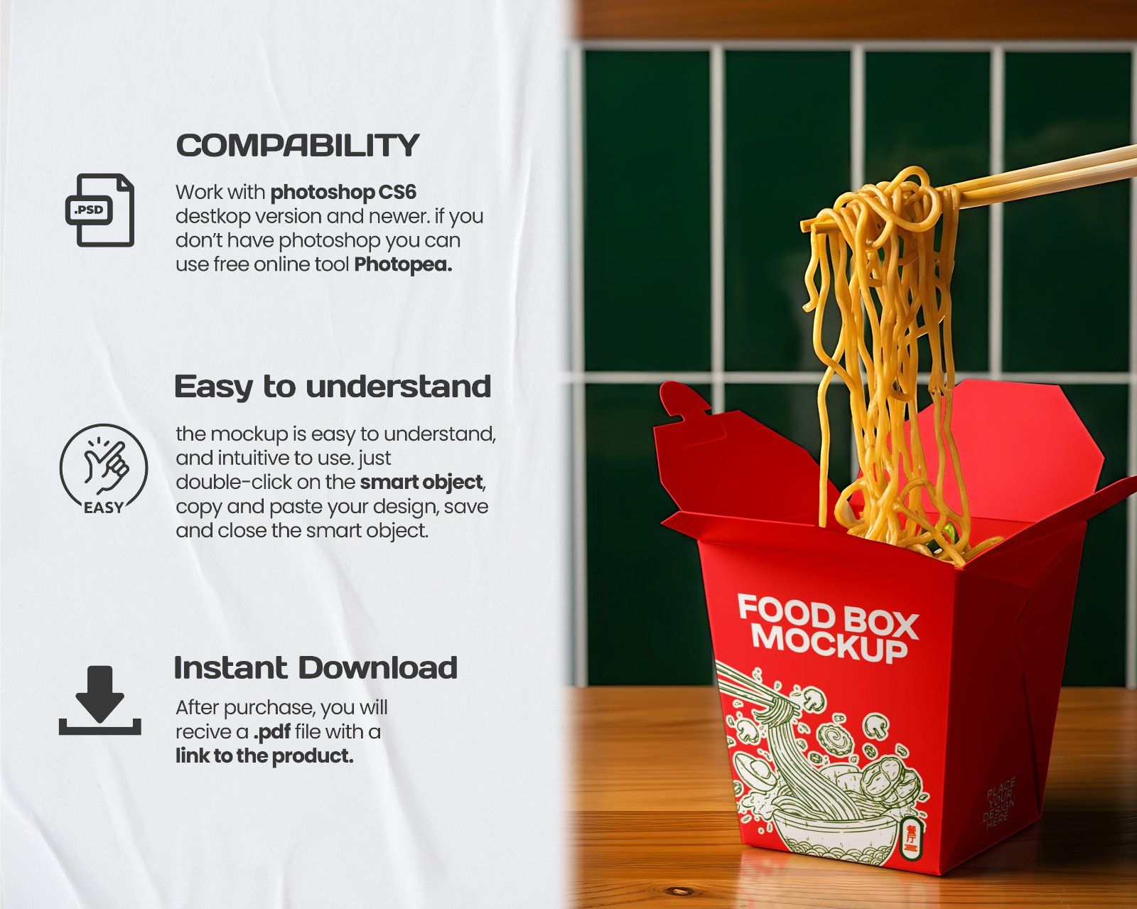 Chinese Restaurant Flyer Mockup – Realistic PSD Template for Food Promotion