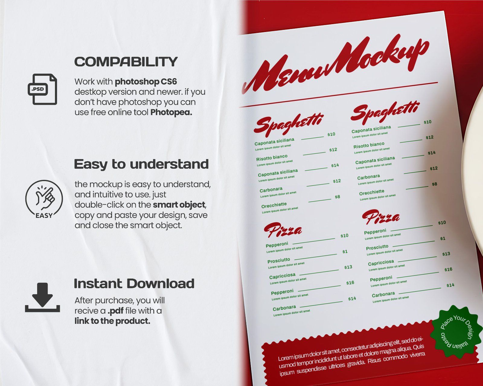 15 Premium Italia Pasta Resto Mockup Collection