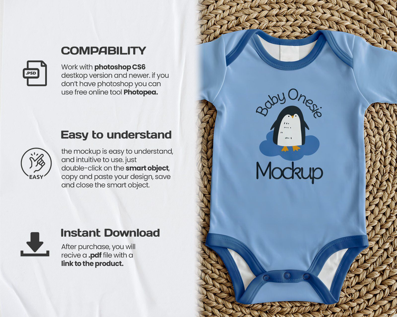 10 Premium Onesie Baby Clothes Mockup