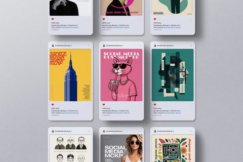 Instagram Post Mockup – Social Media (9 Objects)