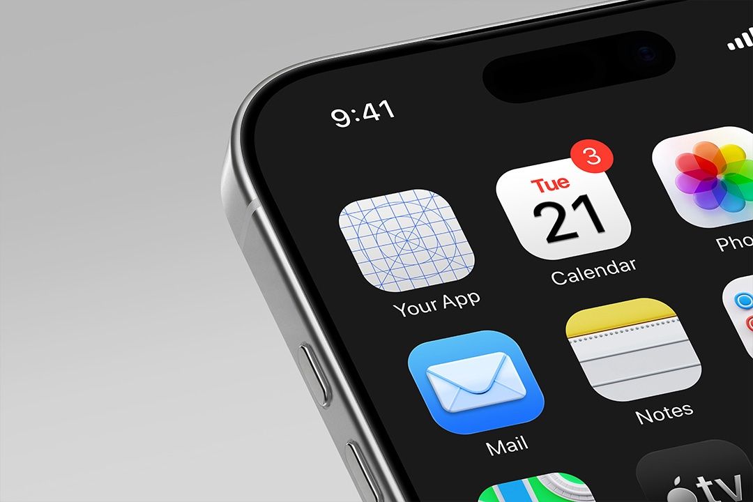 iPhone App Icon Mockup - iOS Screen Perspective