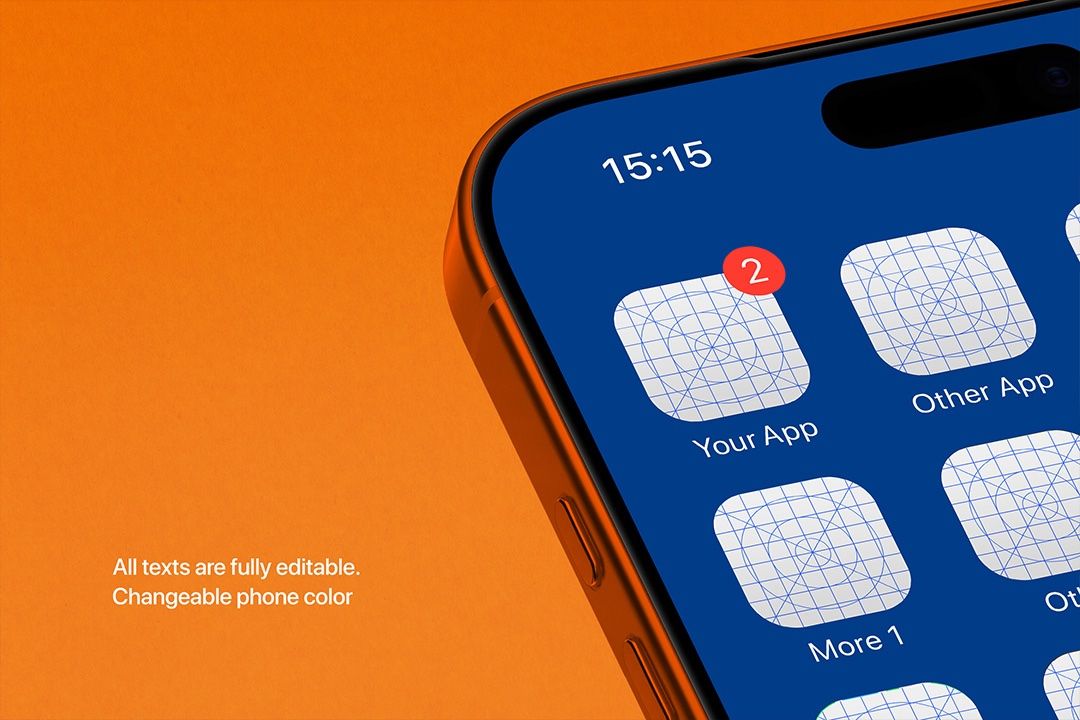 iPhone App Icon Mockup - iOS Screen Perspective