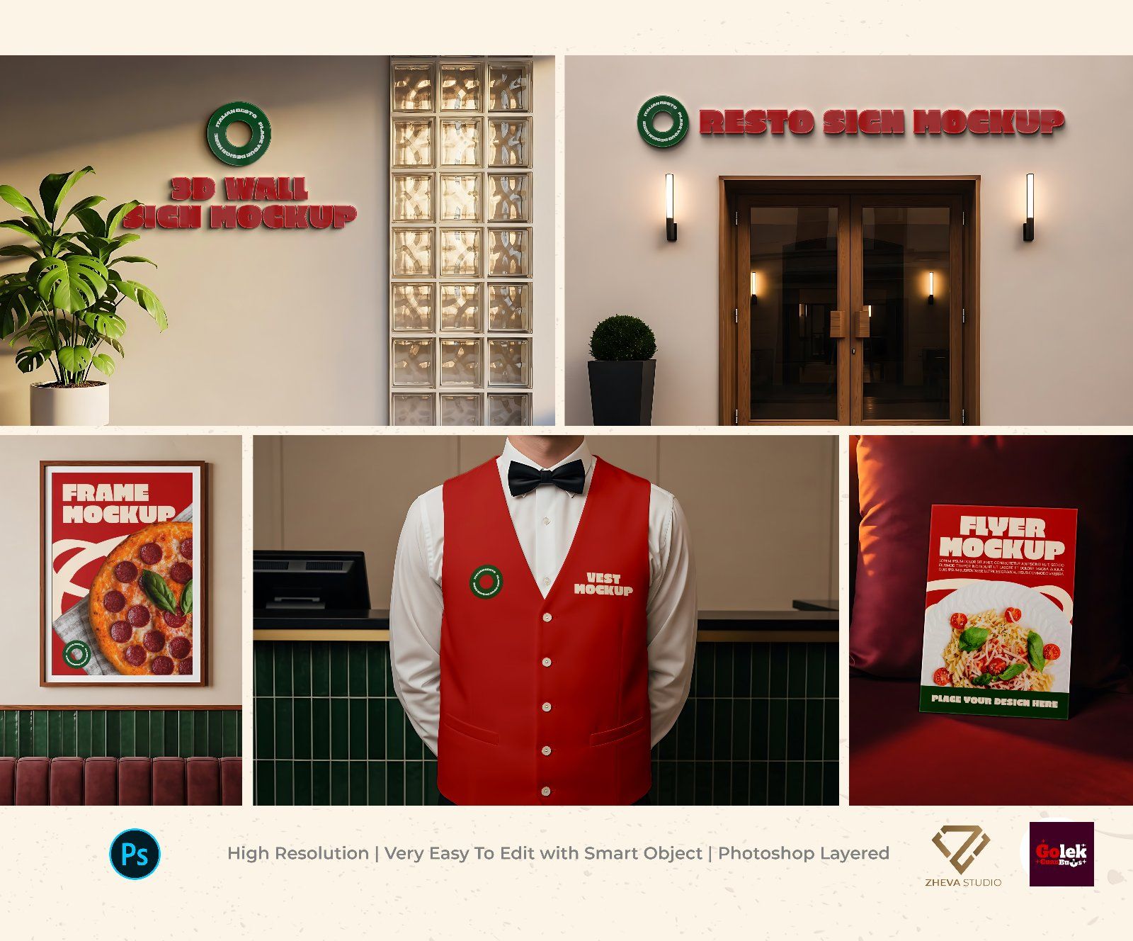 Premium Branding Italy Restaurant Mockup