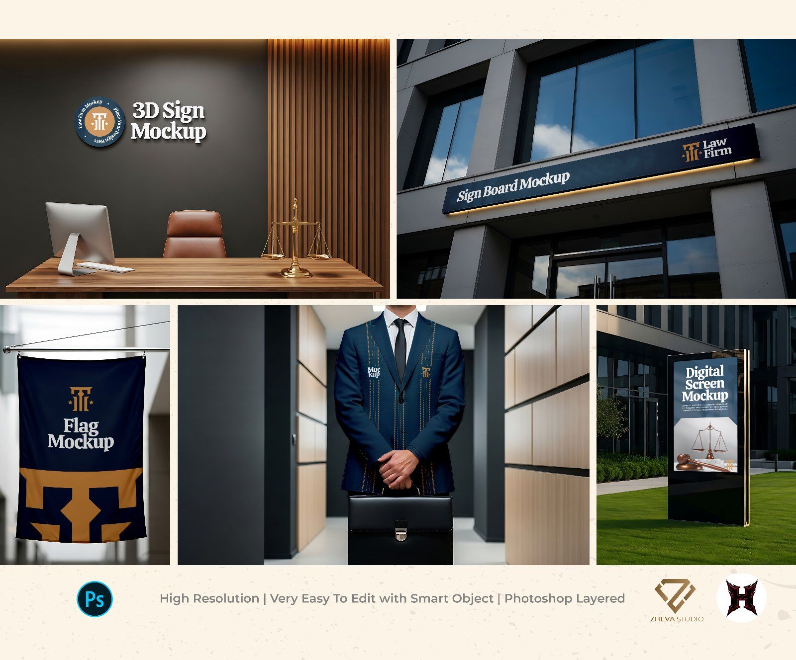 Premium Branding Office Lawyer Mockup