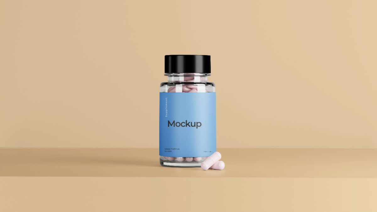 Supplement Bottle Mockup