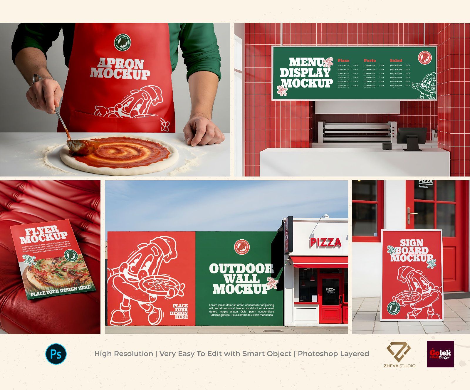 Premium Branding Pizza Store Mockup