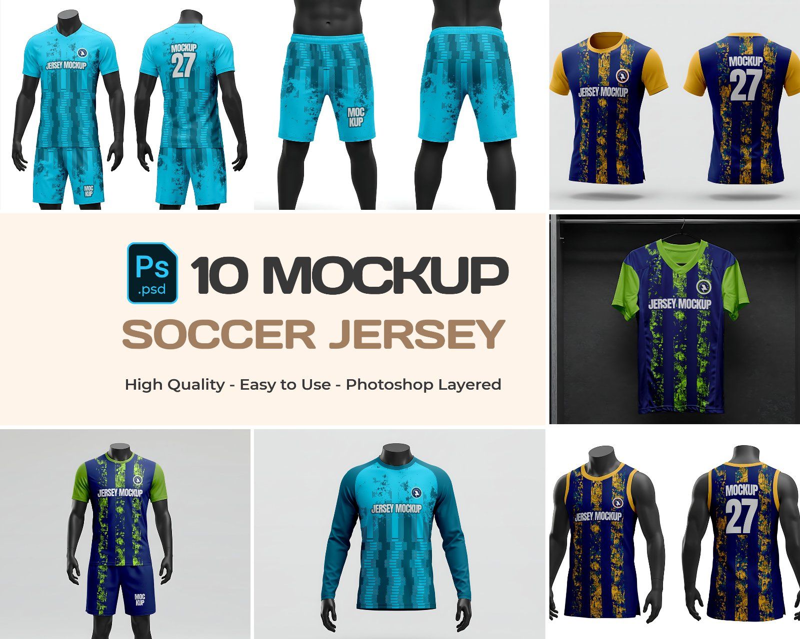 10 Premium Jersey Mockup Collection