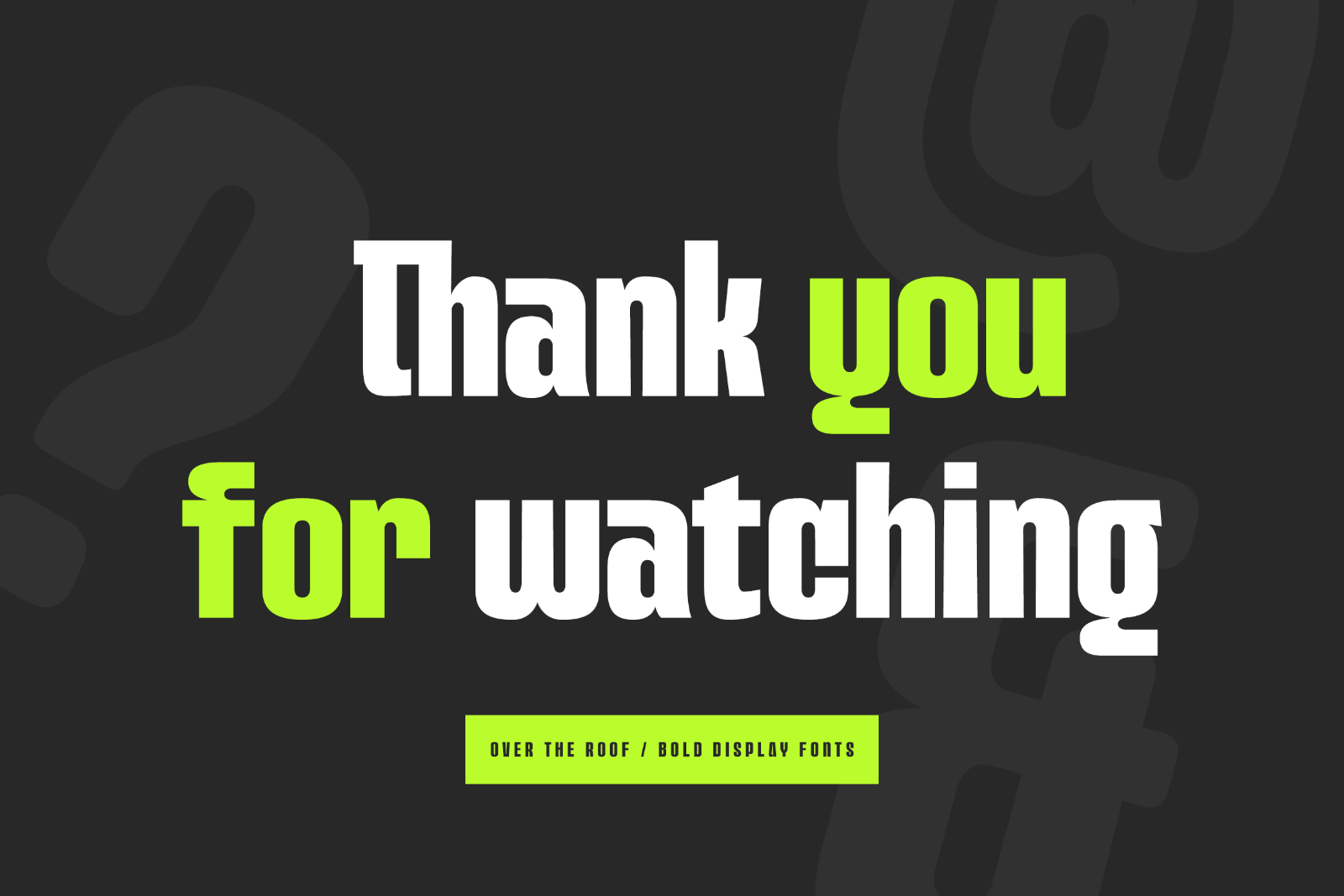 Over the Roof - Modern Display Font