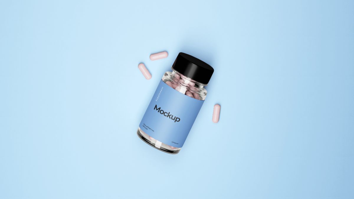 Supplement Bottle Mockup