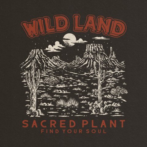 Wild Land Desert Vintage Illustration | Sacred Plant Western T-Shirt Design