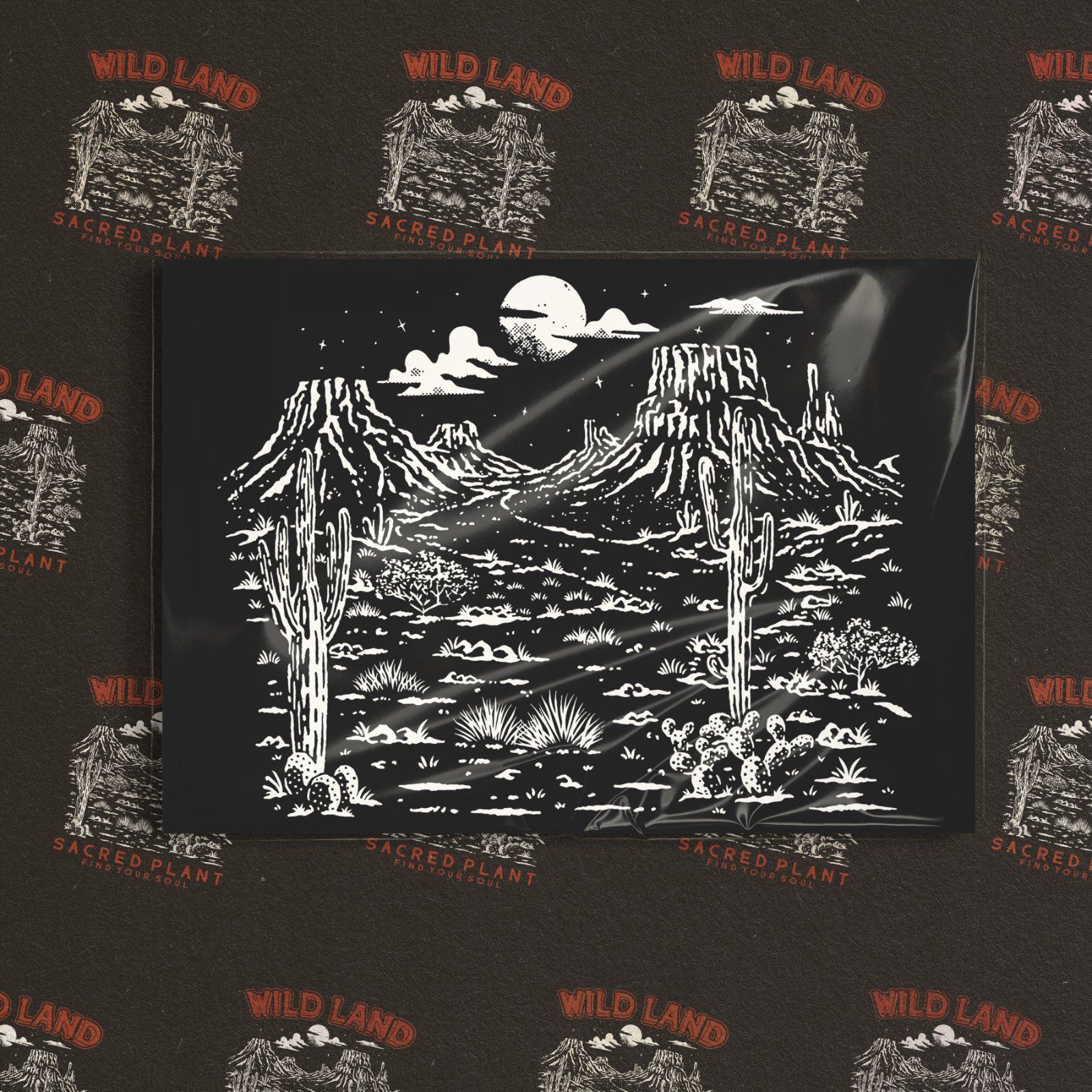 Wild Land Desert Vintage Illustration | Sacred Plant Western T-Shirt Design